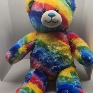 Build-A-Bear Colorful Peace Bear 25th Anniversary Edition Stuffed Animal